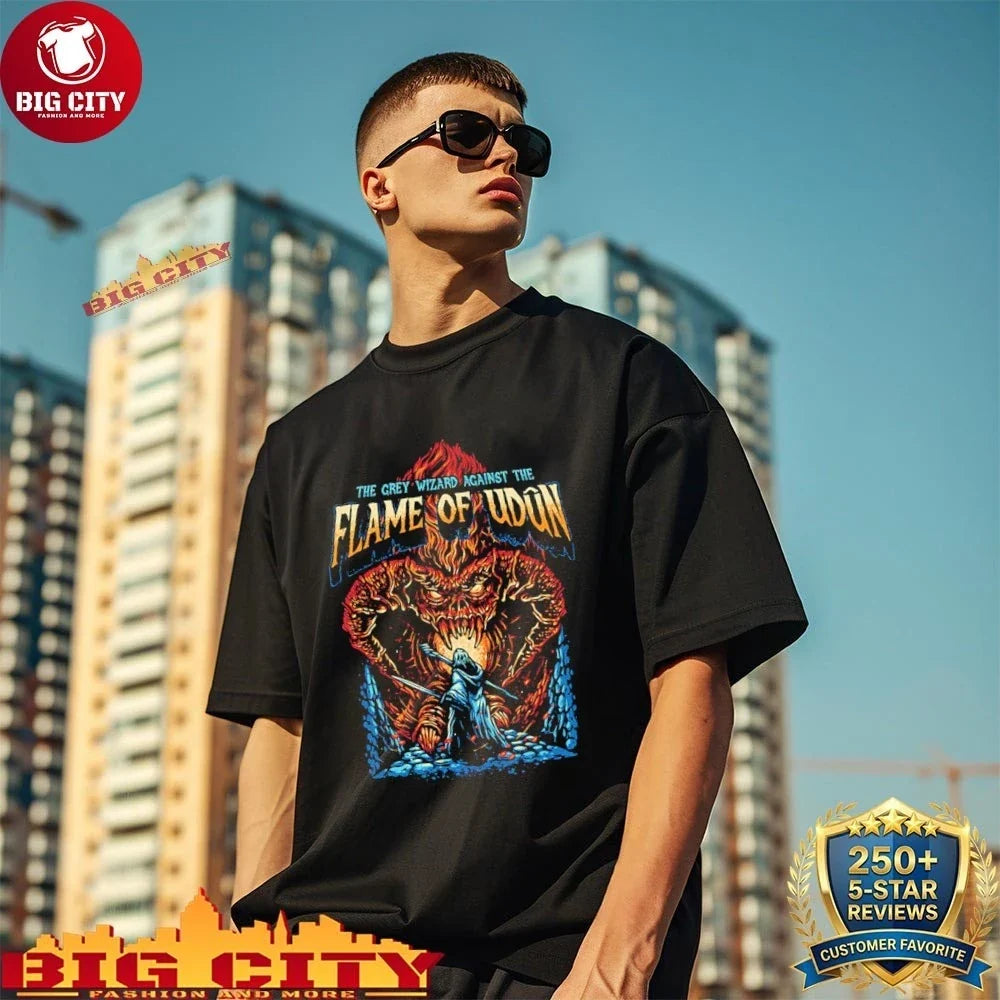 The grey Wizard Against Flame of udun - Adult & Kids T-Shirts, Sweatshirts & Hoodies apparel design preview 1