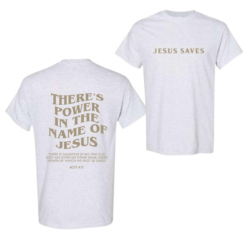 There'S Power Name Jesus Bible Verse Faith Based - Adult & Kids T-Shirts, Sweatshirts & Hoodies apparel design preview 1