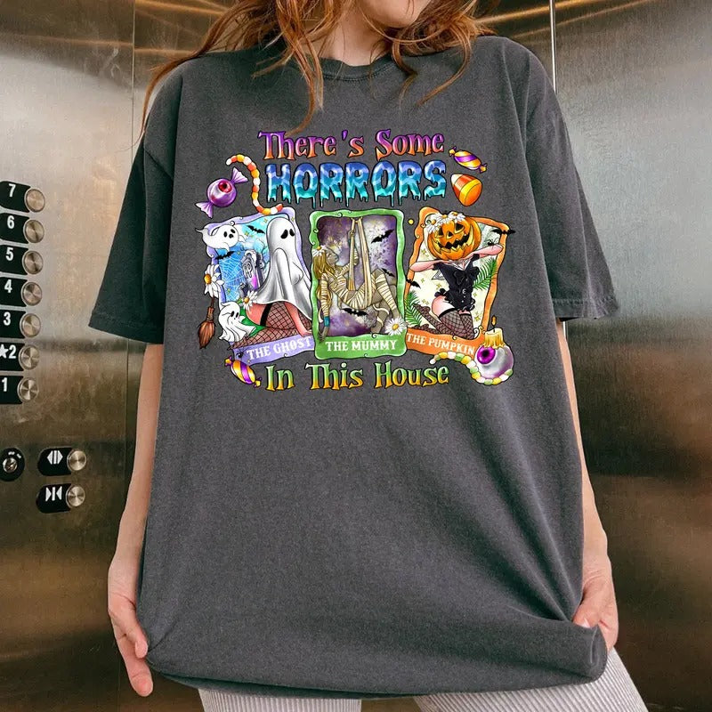 There'S S0me Horr0rs This House FUNNY DANCE Halloween - Adult & Kids T-Shirts, Sweatshirts & Hoodies apparel design preview 1