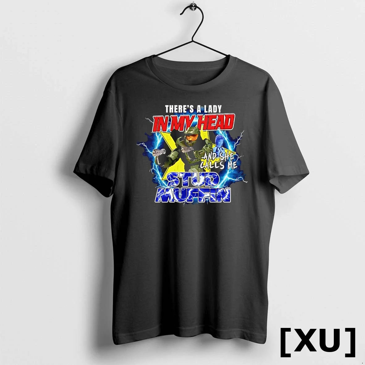 Theres A Lady In My Head And She Calls Me Stud Muffin - Adult & Kids T-Shirts, Sweatshirts & Hoodies apparel design preview 1