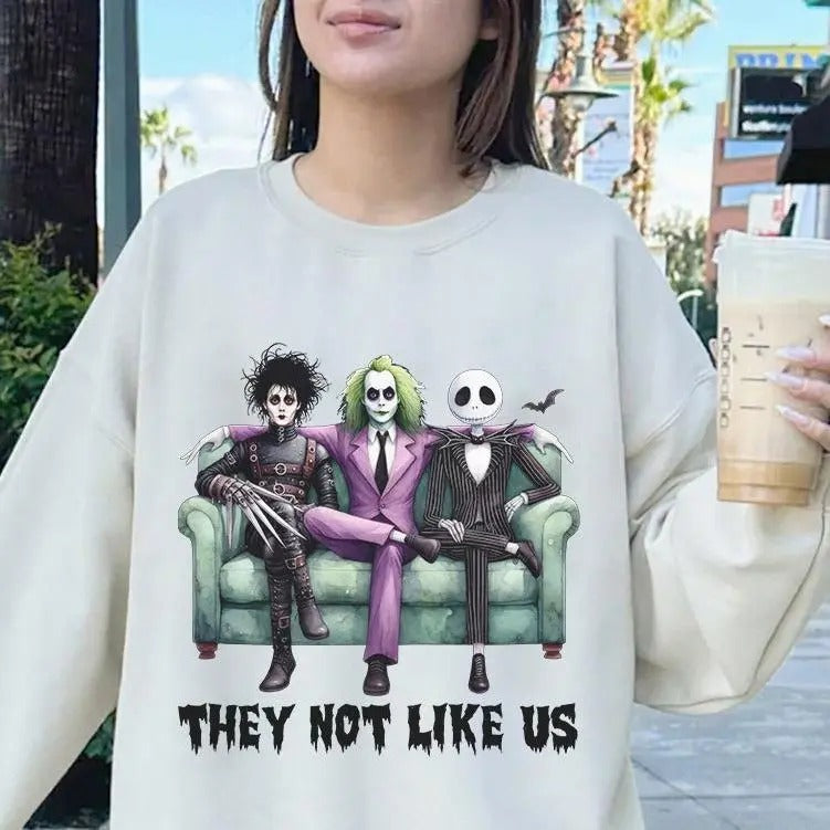 They Not Like Us Beetlejuice Scary Halloween Horror - Adult & Kids T-Shirts, Sweatshirts & Hoodies apparel design preview 1