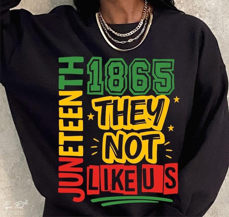 They Not Like Us Juneteenth Free Ish Since 1865 BLM - Adult & Kids T-Shirts, Sweatshirts & Hoodies apparel design preview 1