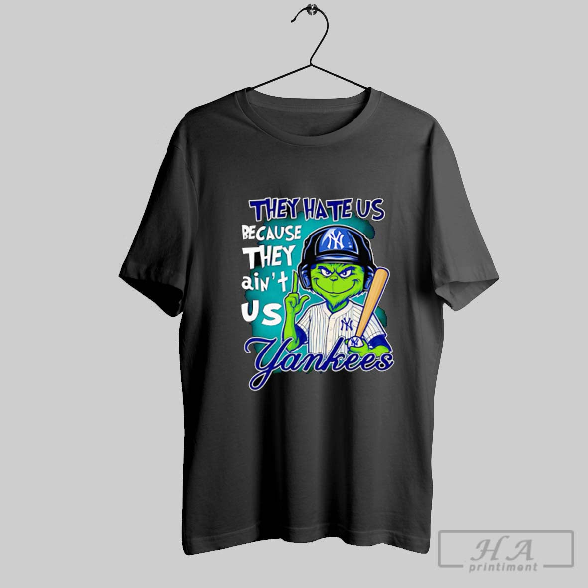 They Hate Us Because Aint Yankees Grinch - Adult & Kids T-Shirts, Sweatshirts & Hoodies apparel design preview 1