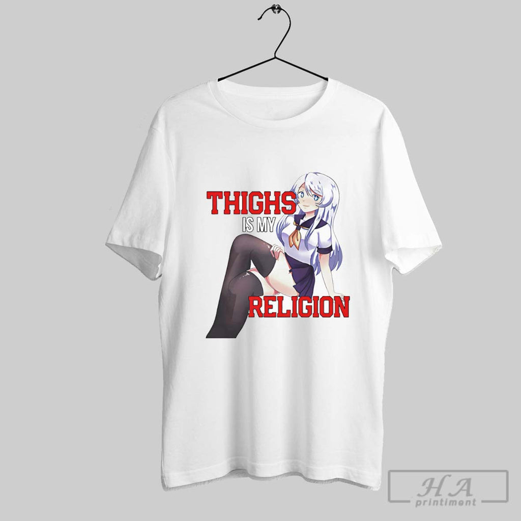 Thighs Are My Religion Anime Sweater And V Neck - Adult & Kids T-Shirts, Sweatshirts & Hoodies apparel design preview 1