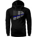 Thin Blue Flag Warped Police Lives Cotton Fabric - Adult & Kids T-Shirts, Sweatshirts & Hoodies apparel design preview 1