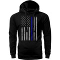 Thin Blue Vertical Brushed Flag Front Print Police - Adult & Kids T-Shirts, Sweatshirts & Hoodies apparel design preview 1
