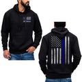 Thin Blue Vertical Brushed Flag Police Cotton Fabric - Adult & Kids T-Shirts, Sweatshirts & Hoodies apparel design preview 1