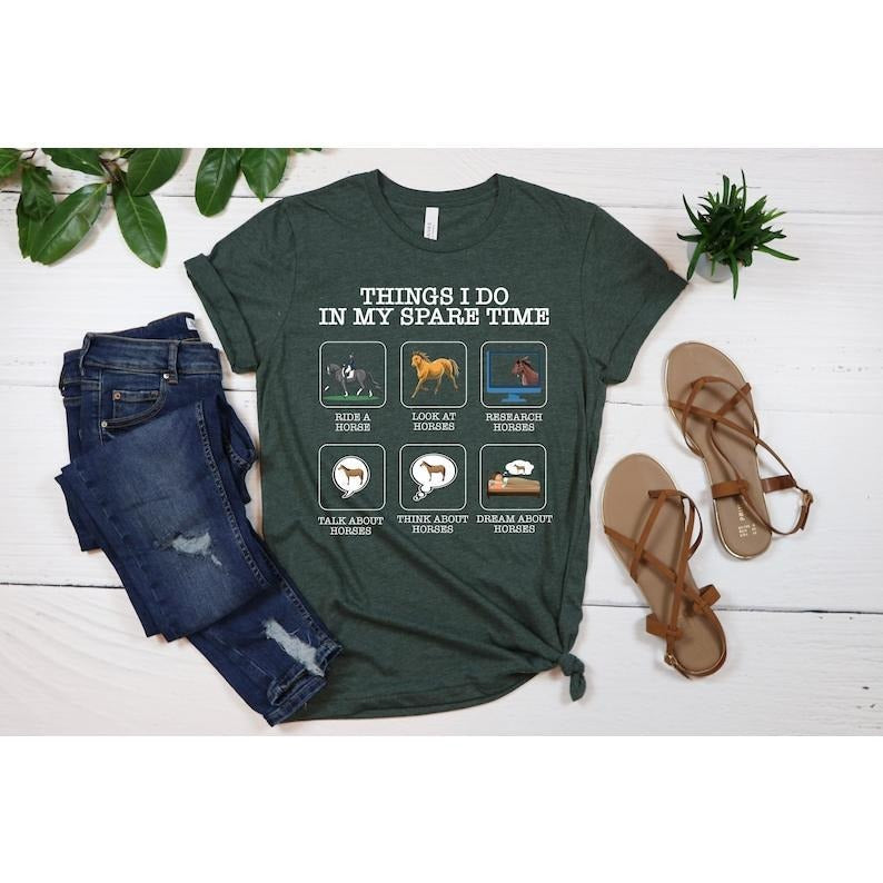 Things I Do My Spare Time Horse Jockey Lover Riding - Adult & Kids T-Shirts, Sweatshirts & Hoodies apparel design preview 1
