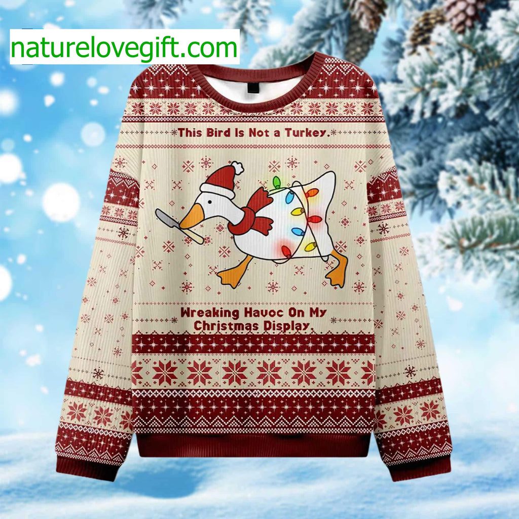 This Bird Is Not A Turkey Ugly Christmas Sweater - Holiday Gift product image