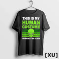This Is My Human Costume Im Really An Alien Vintage - Adult & Kids T-Shirts, Sweatshirts & Hoodies apparel design preview 1