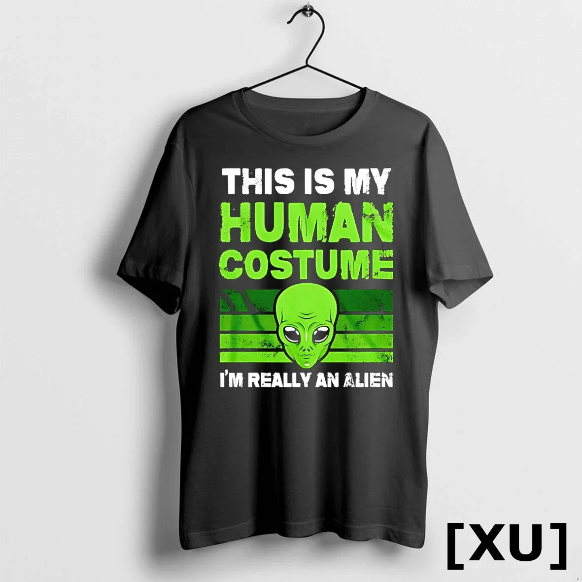 This Is My Human Costume Im Really An Alien Vintage - Adult & Kids T-Shirts, Sweatshirts & Hoodies apparel design preview 1