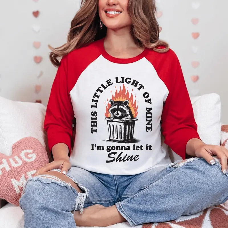 This Little Light Mine I'M Gonna Let Shine Raccoon - Adult & Kids T-Shirts, Sweatshirts & Hoodies apparel design preview 1