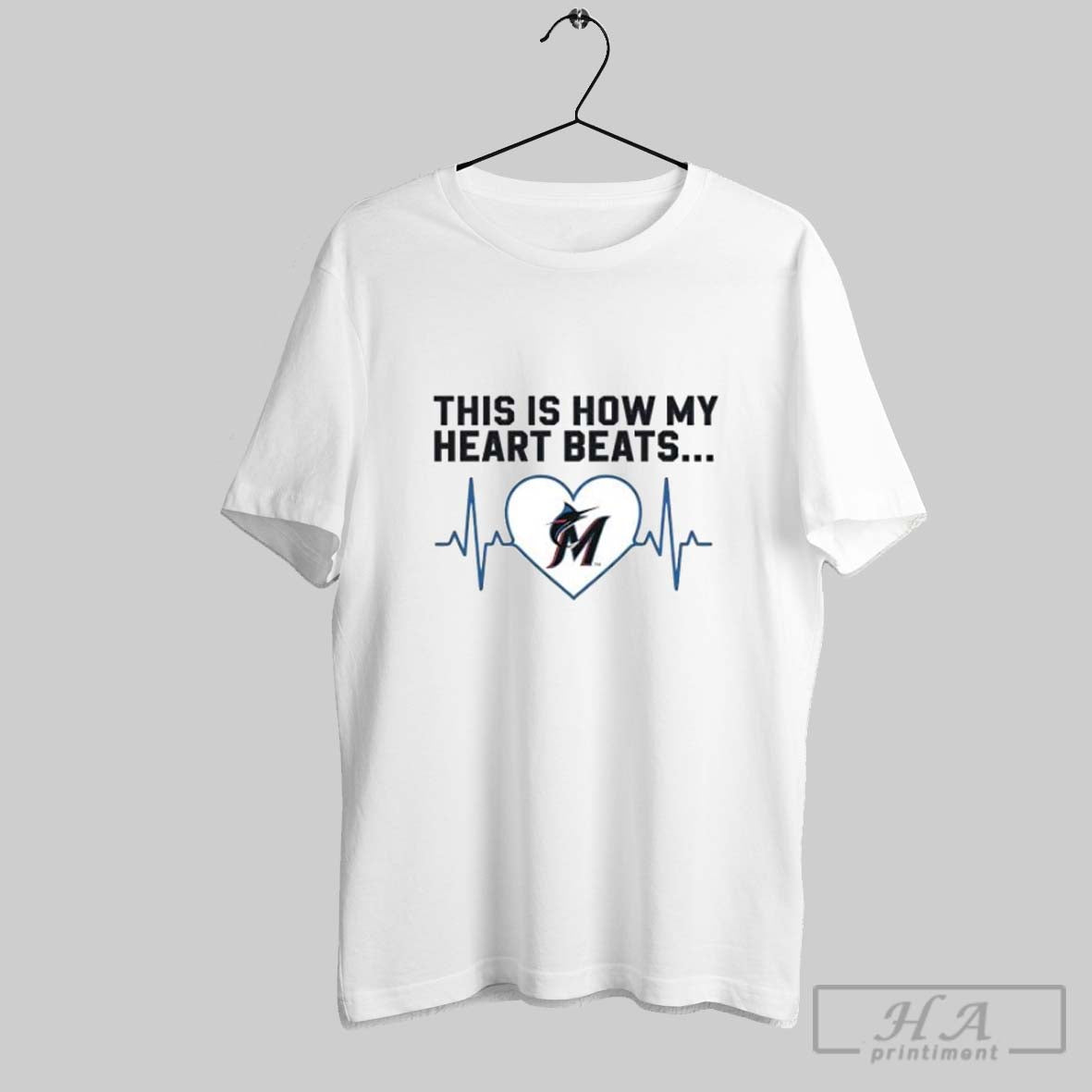 This Is How My Heart Beats Miami Marlins - Adult & Kids T-Shirts, Sweatshirts & Hoodies apparel design preview 1