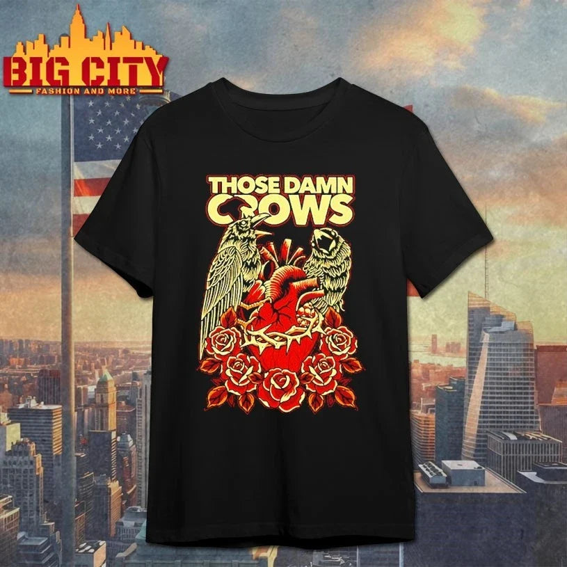Those Damn Crows Heart &amp; Roses Crow - Adult & Kids T-Shirts, Sweatshirts & Hoodies apparel design preview 1