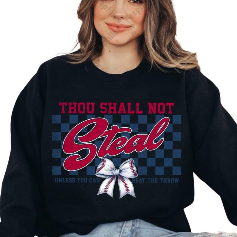 Thou Shall Not Steal Baseball Vintage Funny Lover - Adult & Kids T-Shirts, Sweatshirts & Hoodies apparel design preview 1