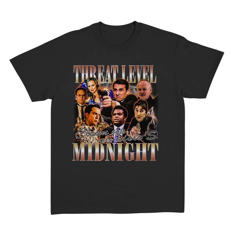 Threat Level Midnight Office Movie Vintage Retro - Adult & Kids T-Shirts, Sweatshirts & Hoodies apparel design preview 1