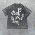 Three Bats Y2k Vintage 90s Bat Washed Retro Gothic - Adult & Kids T-Shirts, Sweatshirts & Hoodies apparel design preview 1