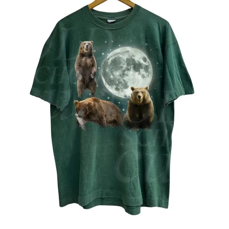 Three Bears Moon Vintage Retro Bear Lovers Funny - Adult & Kids T-Shirts, Sweatshirts & Hoodies apparel design preview 1
