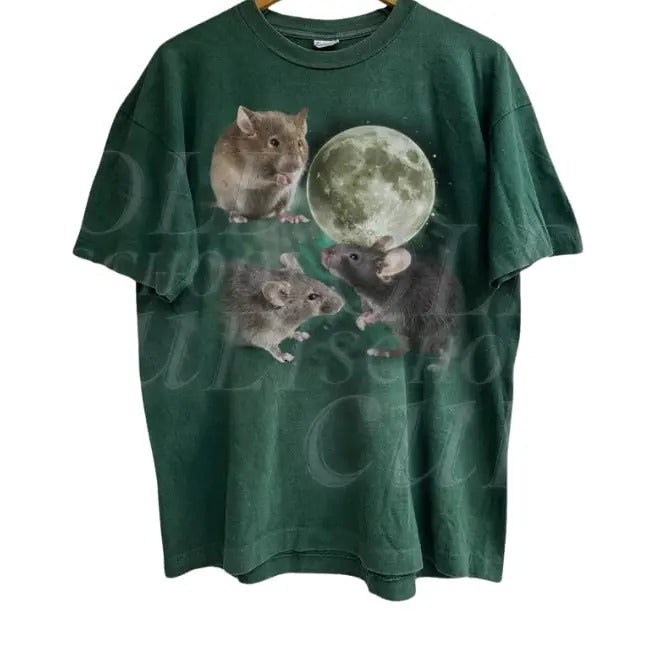 Three Mouse Moon Vintage Retro Lovers Rat Cute - Adult & Kids T-Shirts, Sweatshirts & Hoodies apparel design preview 1