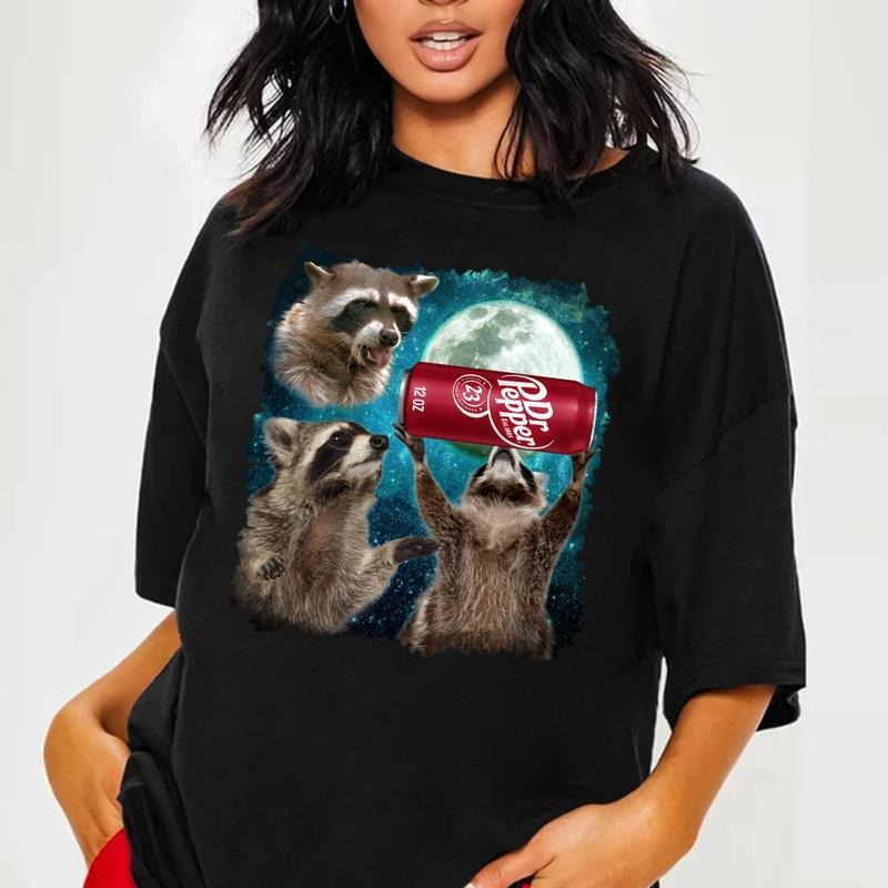Three Raccoons Dr Pepper Vintage 100% Cotton Menswear - Adult & Kids T-Shirts, Sweatshirts & Hoodies apparel design preview 1