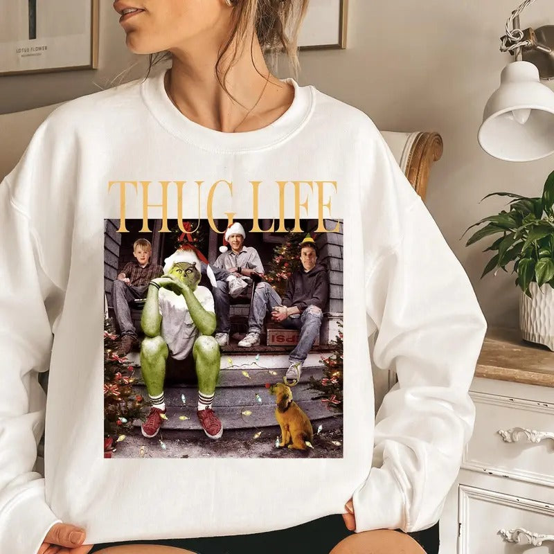 Thug Life Funny Movie Characters Friends Xmas Cotton - Adult & Kids T-Shirts, Sweatshirts & Hoodies apparel design preview 1