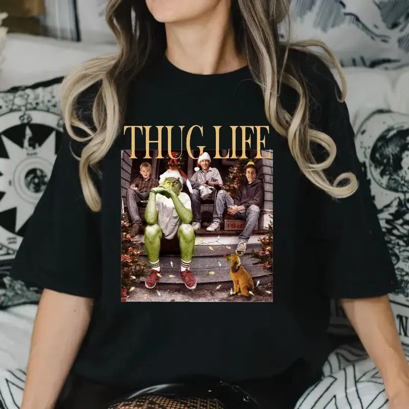 Thug Life Gr1nch Season Friends Spooky Babes Coffee - Adult & Kids T-Shirts, Sweatshirts & Hoodies apparel design preview 1
