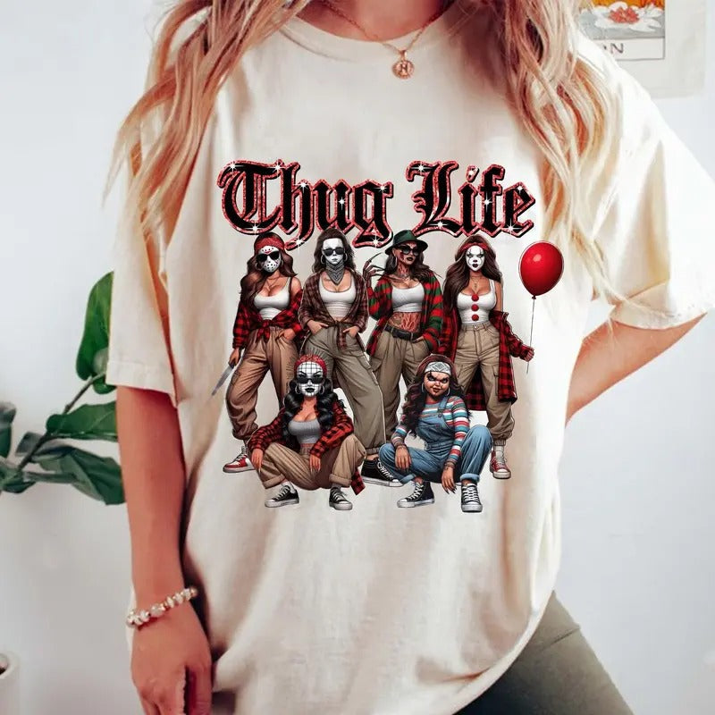 Thug Life Halloween Character Comadre Crew Horror - Adult & Kids T-Shirts, Sweatshirts & Hoodies apparel design preview 1