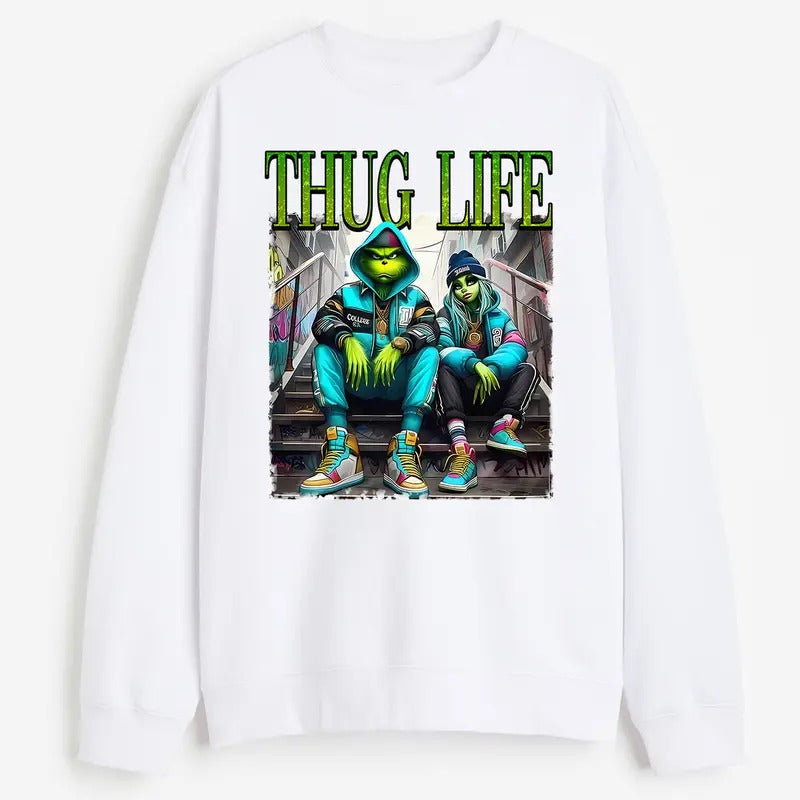 Thug Life Horror Movie Green Monster Halloween - Adult & Kids T-Shirts, Sweatshirts & Hoodies apparel design preview 1