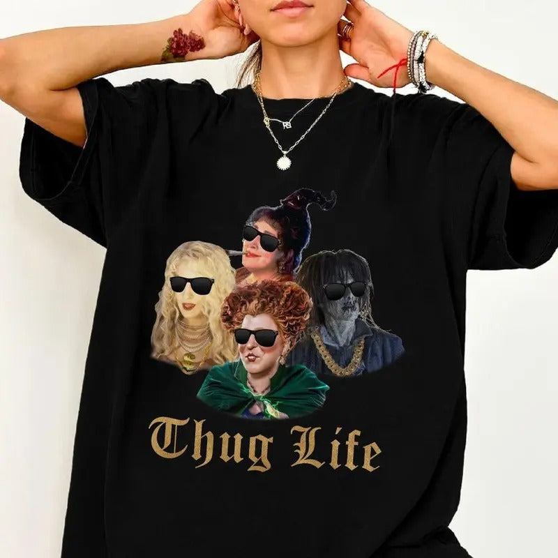 Thug Life Retro Halloween Character Hocus Pocus 2024 - Adult & Kids T-Shirts, Sweatshirts & Hoodies apparel design preview 1