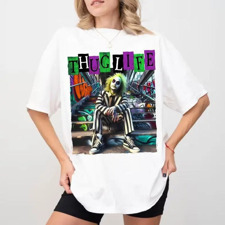 Thug Life S1ting Halloween Horror Characters Scary - Adult & Kids T-Shirts, Sweatshirts & Hoodies apparel design preview 1