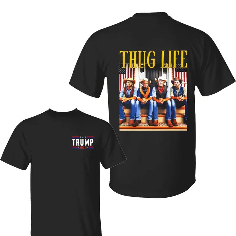 Thug Life Trum 2024 Classic Cotton 2 Side Print All - Adult & Kids T-Shirts, Sweatshirts & Hoodies apparel design preview 1