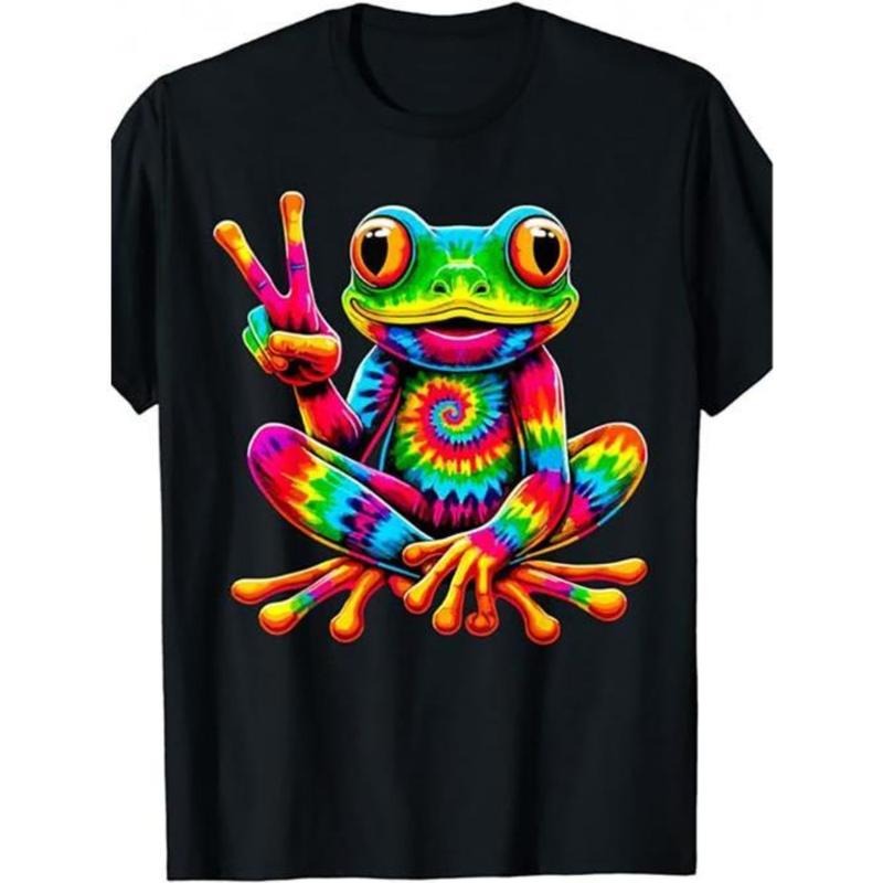 Tie Dye Cool Frog Peace Sign Hippie Made USA - Adult & Kids T-Shirts, Sweatshirts & Hoodies apparel design preview 1