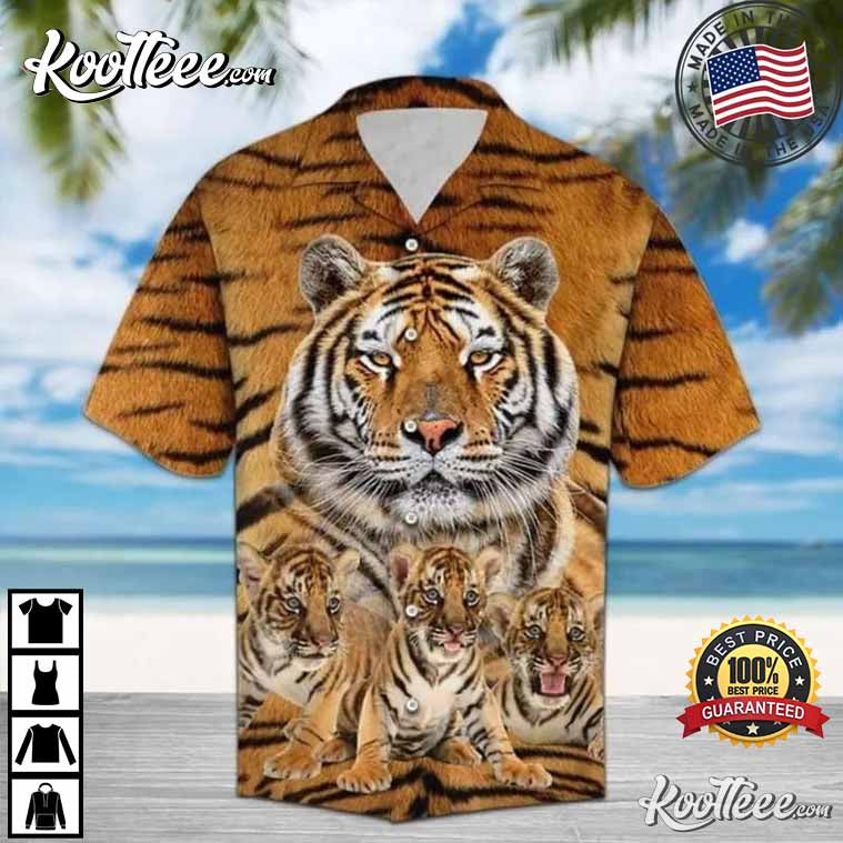 Tiger Funny Pattern Animal Lovers Hawaiian - Adult & Kids T-Shirts, Sweatshirts & Hoodies apparel design preview 1