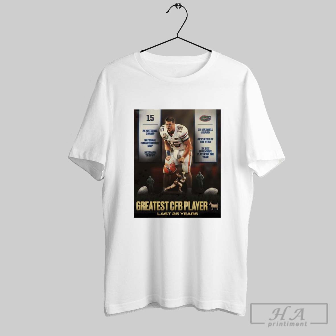 Tim Tebow Greatest Cfb Player - Adult & Kids T-Shirts, Sweatshirts & Hoodies apparel design preview 1