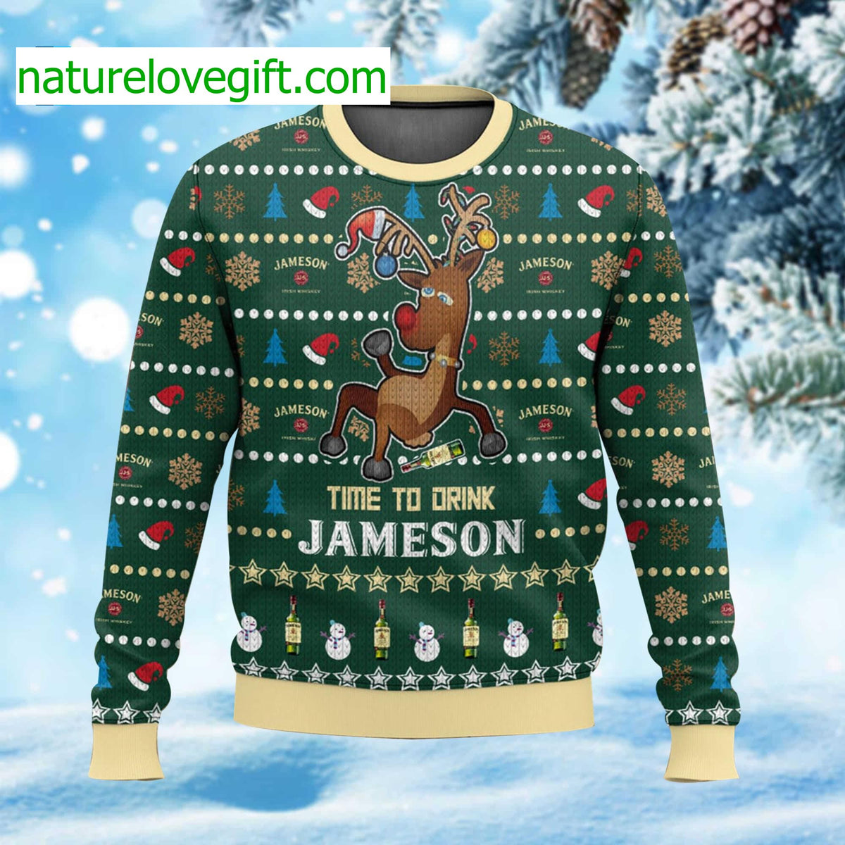 Time To Drink Jameson Ugly Christmas Sweater - Holiday Gift product image