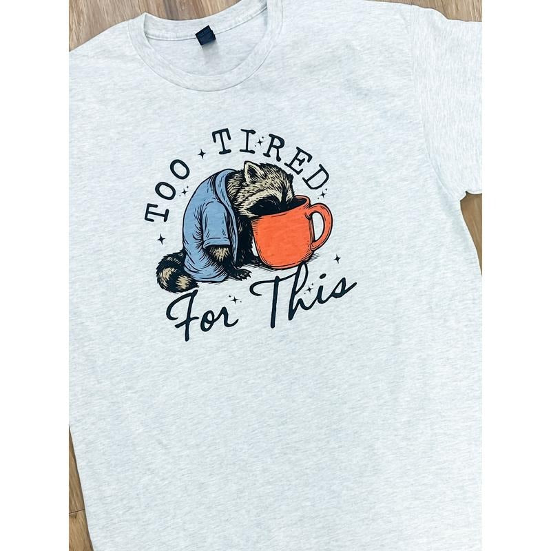 Tired Raccoon Top - Adult & Kids T-Shirts, Sweatshirts & Hoodies apparel design preview 1