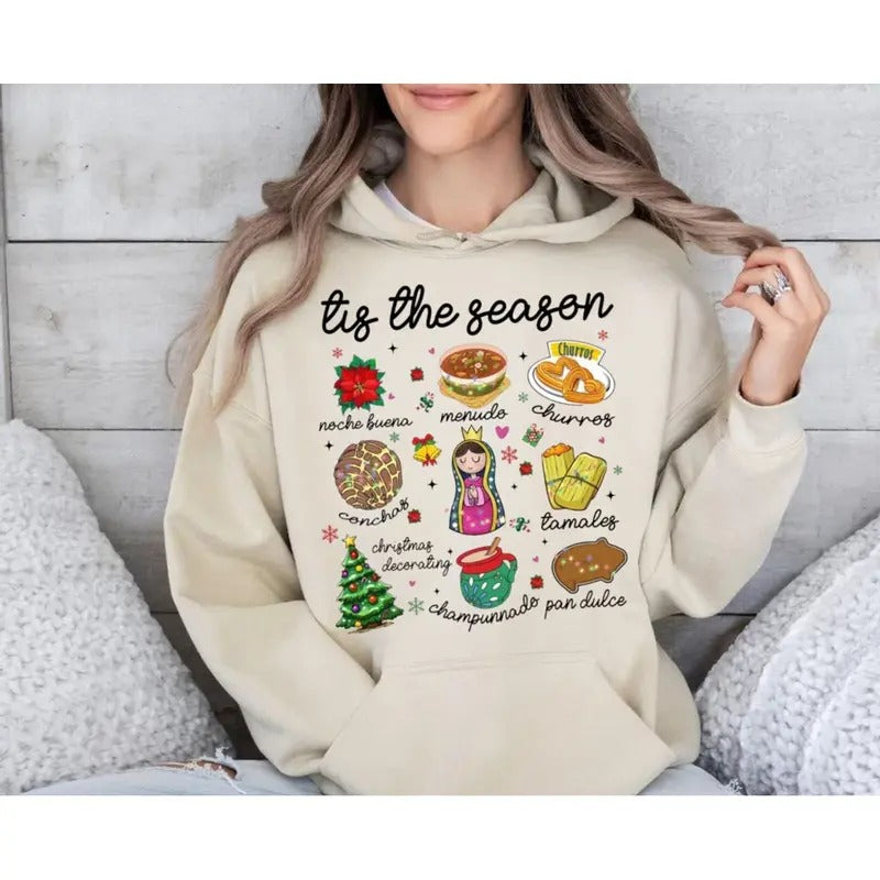Tis Season Conchas Mexican Food Pan Dulce Mexico - Adult & Kids T-Shirts, Sweatshirts & Hoodies apparel design preview 1