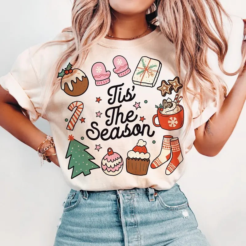 Tis Season Hot Cocoa Cotton Fabric Fit Womenswear Top - Adult & Kids T-Shirts, Sweatshirts & Hoodies apparel design preview 1