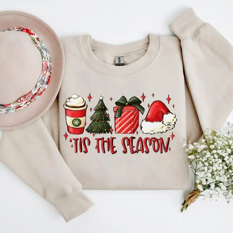 Tis Season Coffee Funny Festive Menswear - Adult & Kids T-Shirts, Sweatshirts & Hoodies apparel design preview 1