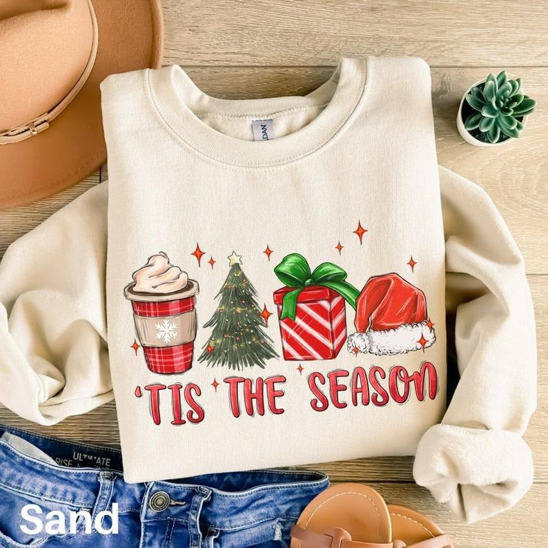 Tis Season Xmas Party Winter Sweaterstyle{N002}2 - Adult & Kids T-Shirts, Sweatshirts & Hoodies apparel design preview 1