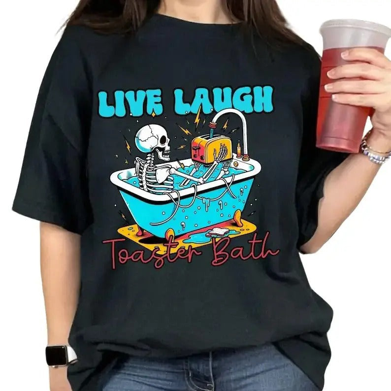 Toasty Cotton Live Laugh Toaster Bath Love Funny - Adult & Kids T-Shirts, Sweatshirts & Hoodies apparel design preview 1