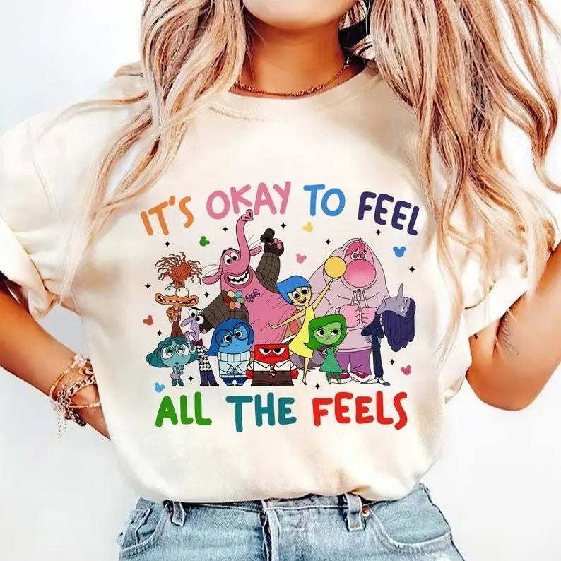 Today I Feel All Feels Inside Out 2 Characters Vector - Adult & Kids T-Shirts, Sweatshirts & Hoodies apparel design preview 1
