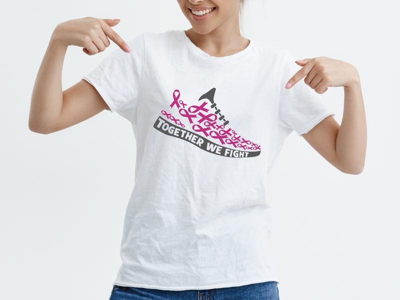 Together We Fight Running Shoes Breast Cancer - Adult & Kids T-Shirts, Sweatshirts & Hoodies apparel design preview 1