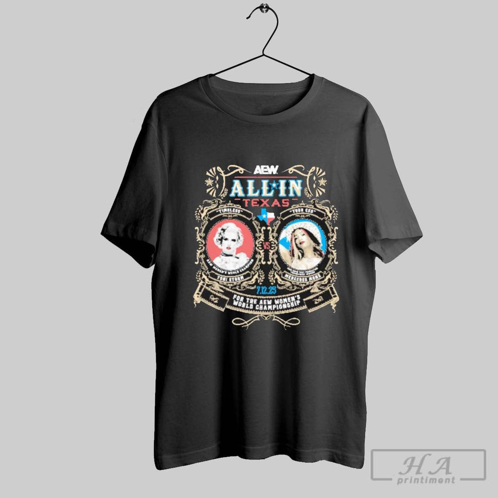 Toni Storm Vs Mercedes Mone 2025 Aew All In Matchup - Adult & Kids T-Shirts, Sweatshirts & Hoodies apparel design preview 1
