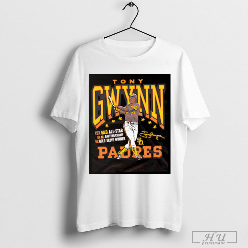 Tony Gwynn San Diego Padres Player Graphic - Adult & Kids T-Shirts, Sweatshirts & Hoodies apparel design preview 1