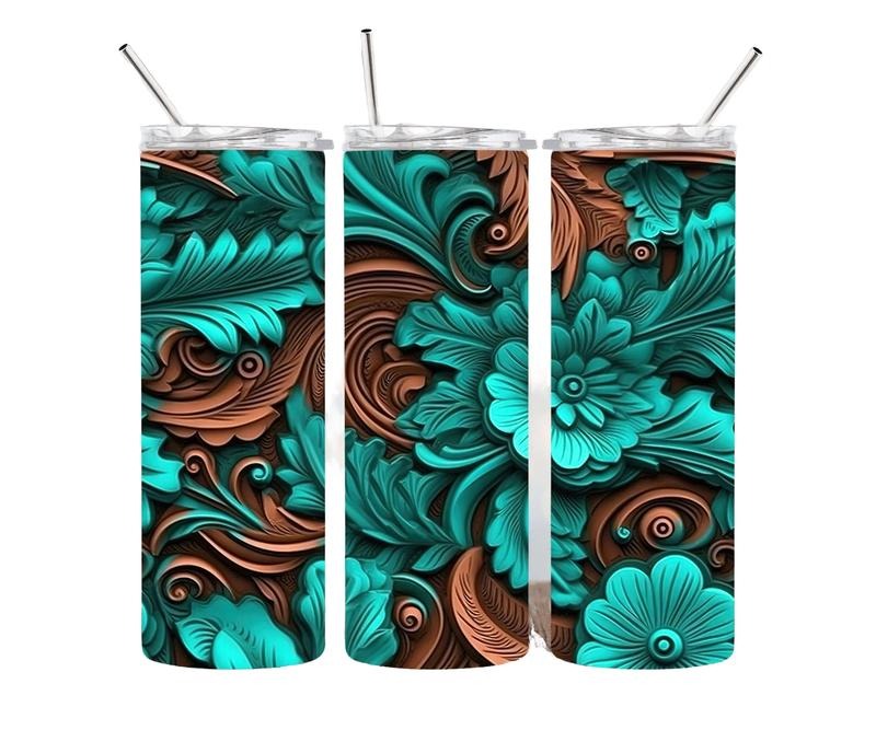 Tooled Leather 20oz Stainless Steel Tumbler - Adult & Kids T-Shirts, Sweatshirts & Hoodies apparel design preview 1