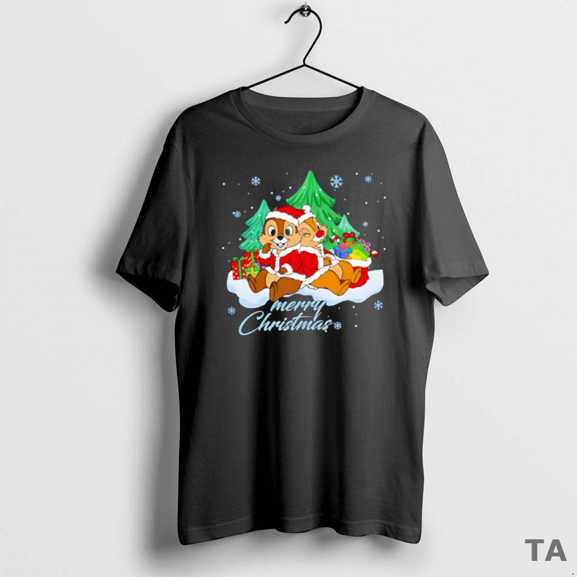Top Chip Dale Chipmunks Xmas - Adult & Kids T-Shirts, Sweatshirts & Hoodies apparel design preview 1
