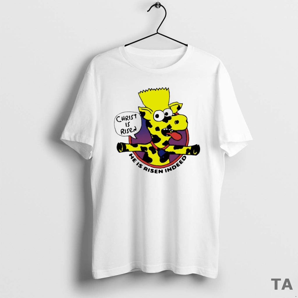 Top Christ Is Risen He Indeed Simpson Cow Circle - Adult & Kids T-Shirts, Sweatshirts & Hoodies apparel design preview 1