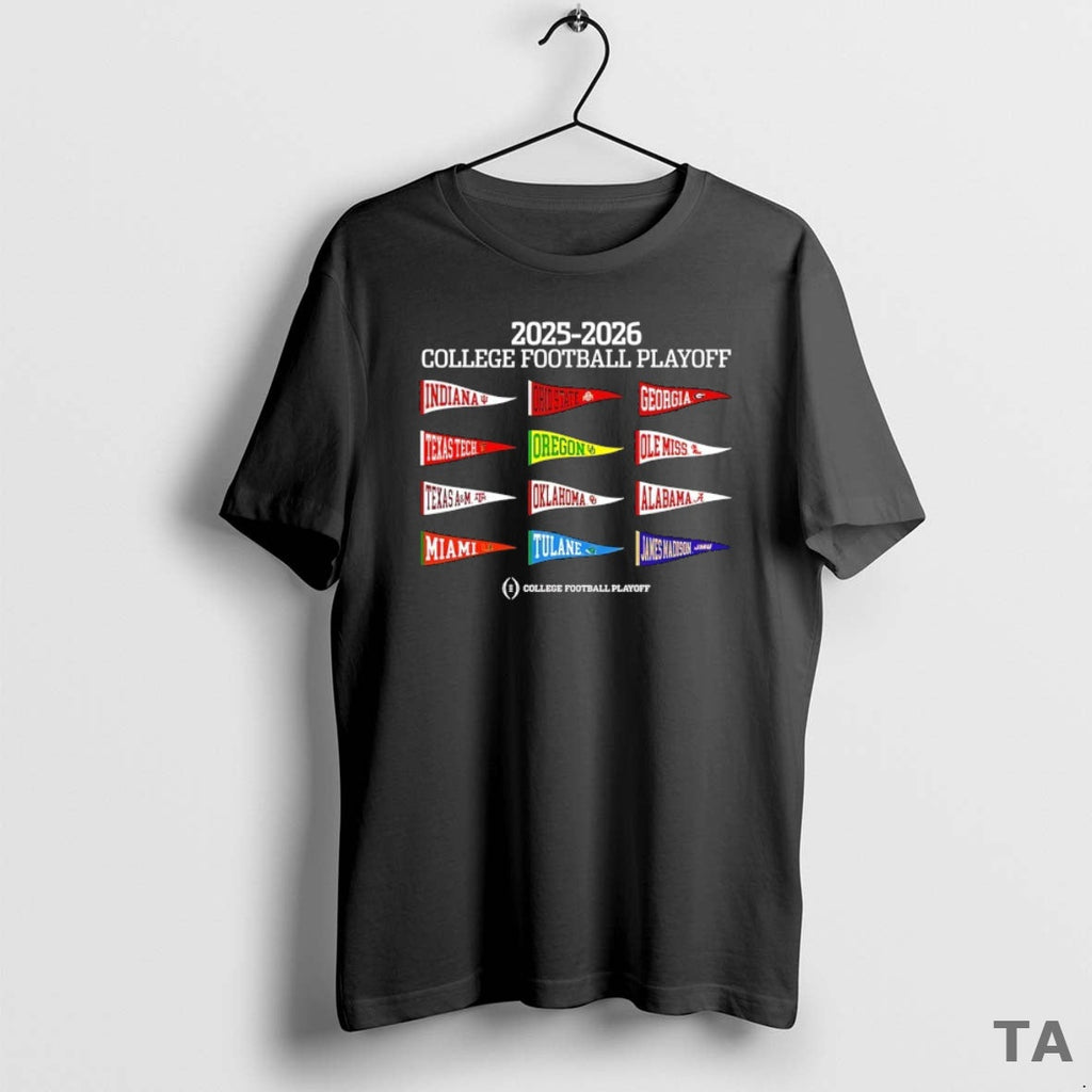 Top College Football Playoff 2025 2026 12 Team - Adult & Kids T-Shirts, Sweatshirts & Hoodies apparel design preview 1