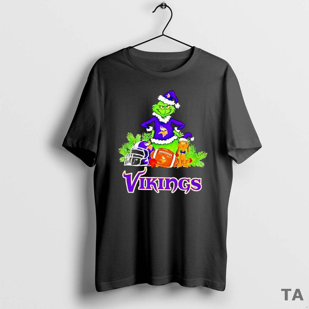 Top Grinch Max Dog Minnesota Vikings Football Merry - Adult & Kids T-Shirts, Sweatshirts & Hoodies apparel design preview 1